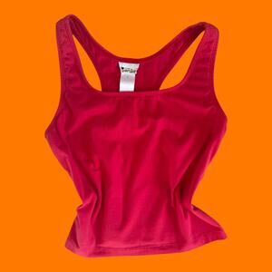 90's vintage red workout exercise tank top LARGE Jacques moret